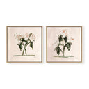 Pink Botanical Square Pair by Cady Karras