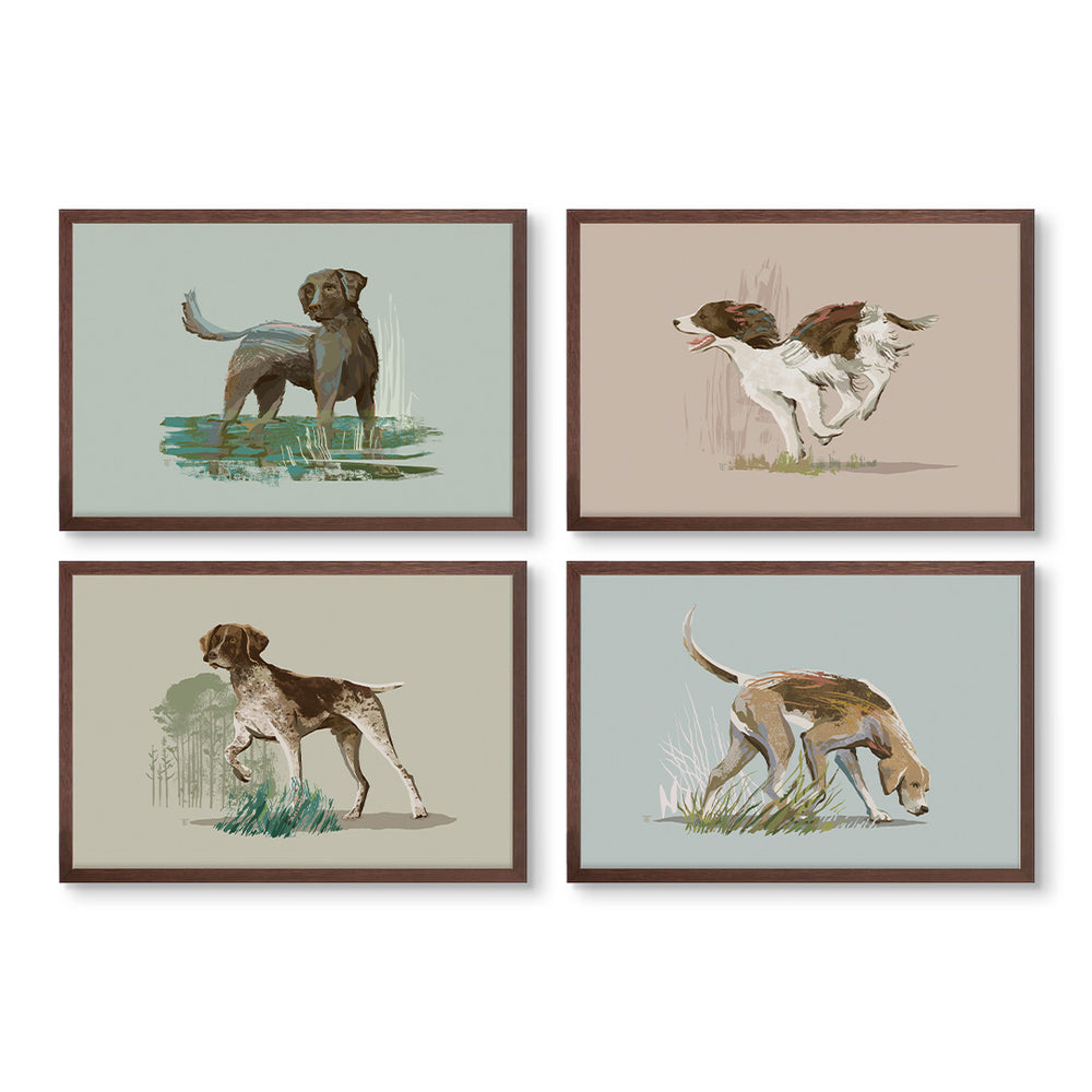 Hunting Dogs by Elise Thomason Set of 4