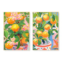Orange Topiary Pair