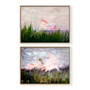 Pink Bird in the Marsh Pair