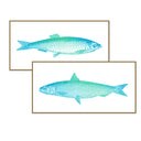 Vintage Fish Line Art Pair