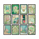 Vintage Garden Maps Set of 12