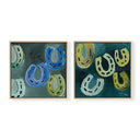 Blue & Green Horseshoe Pair by Abbey Mueller