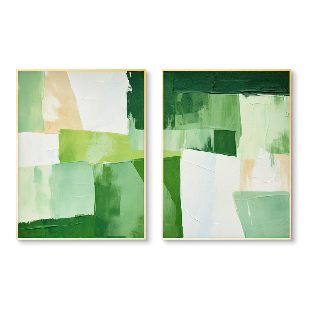 Leafy Green Abstract Split