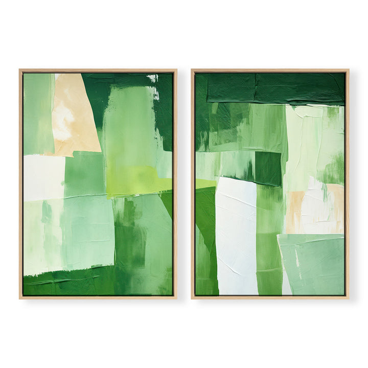 Leafy Green Abstract Split | Fine Abstract Art Prints – Urban Garden Prints