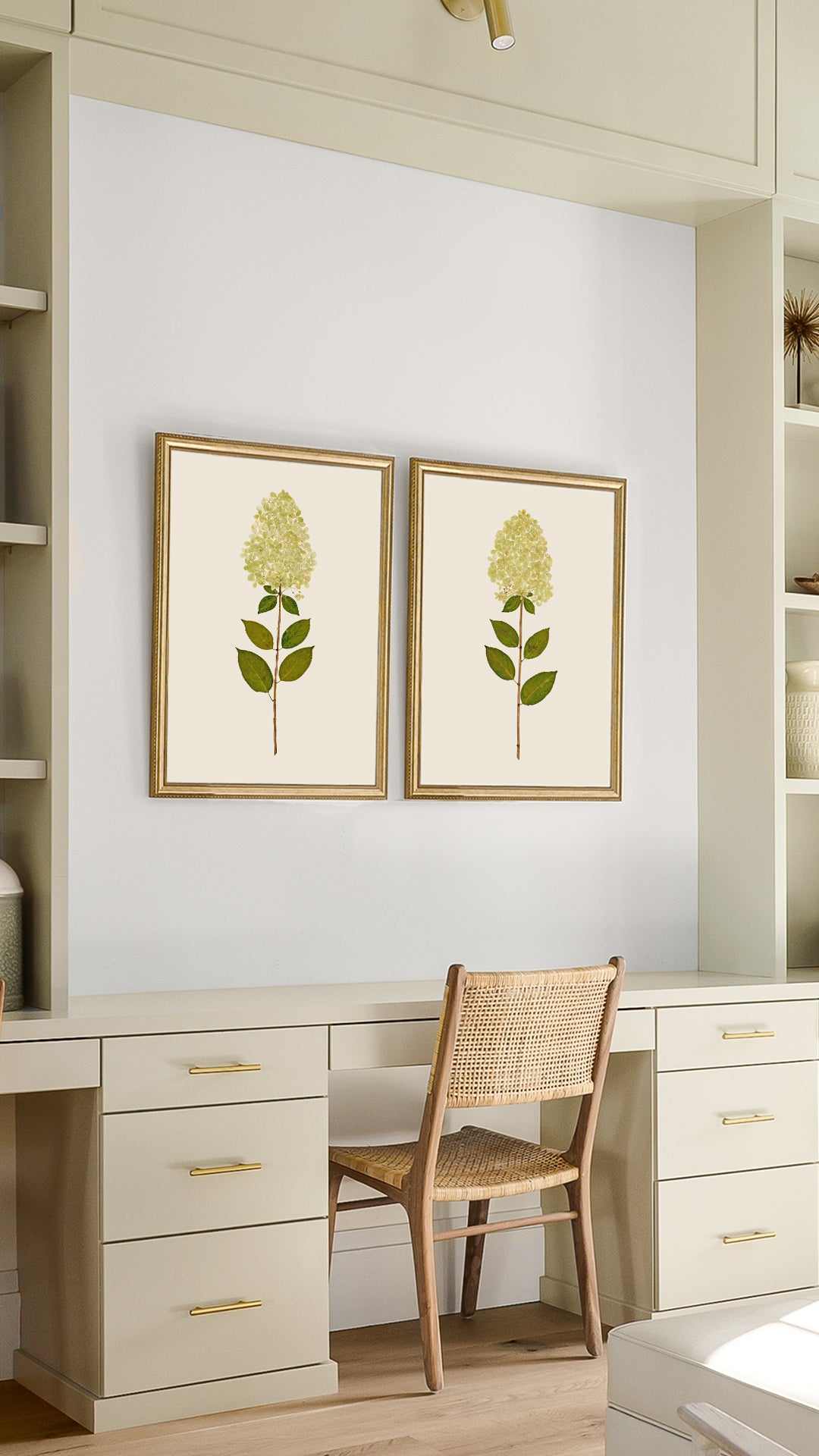 Vintage Limelight Hydrangea Pair | Southern Inspired Art