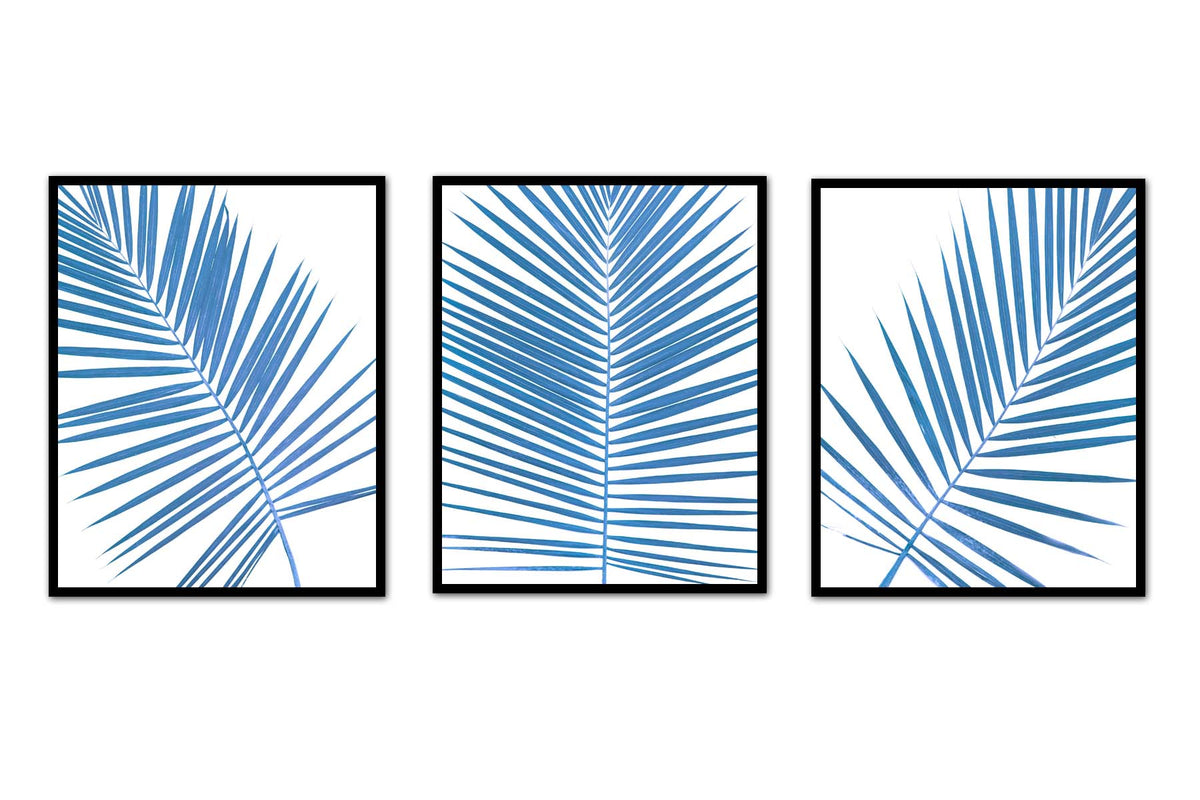 Palm Frond Print Trio | Palm Leaves Set of 3 | Coastal Botanical Art ...
