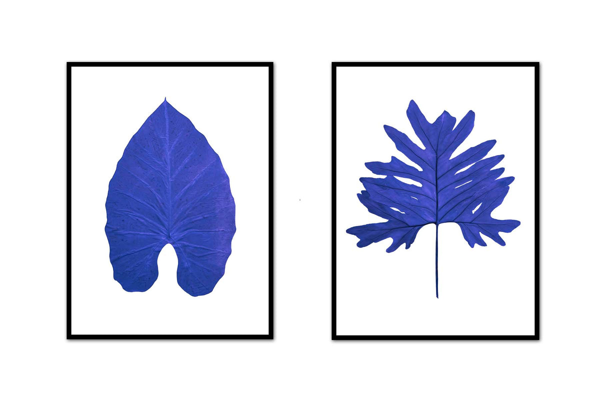 Large Leaf Print Pair | Multiple Colors Available | Modern Botanical ...