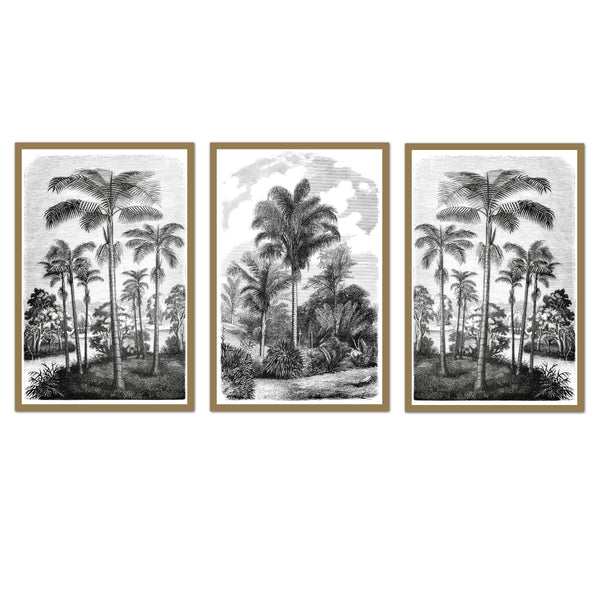 Vintage Tropical Oasis Trio| Oversized Tropic Art – Urban Garden Prints