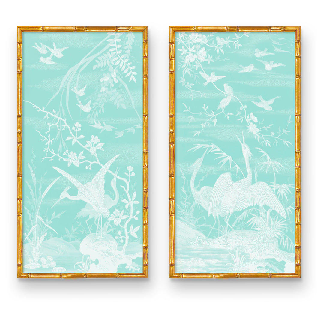 Cranes And Gardenias, A Green Chinoiserie outlet Canvas Wrap