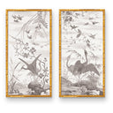 Crane Bird Panel Pair