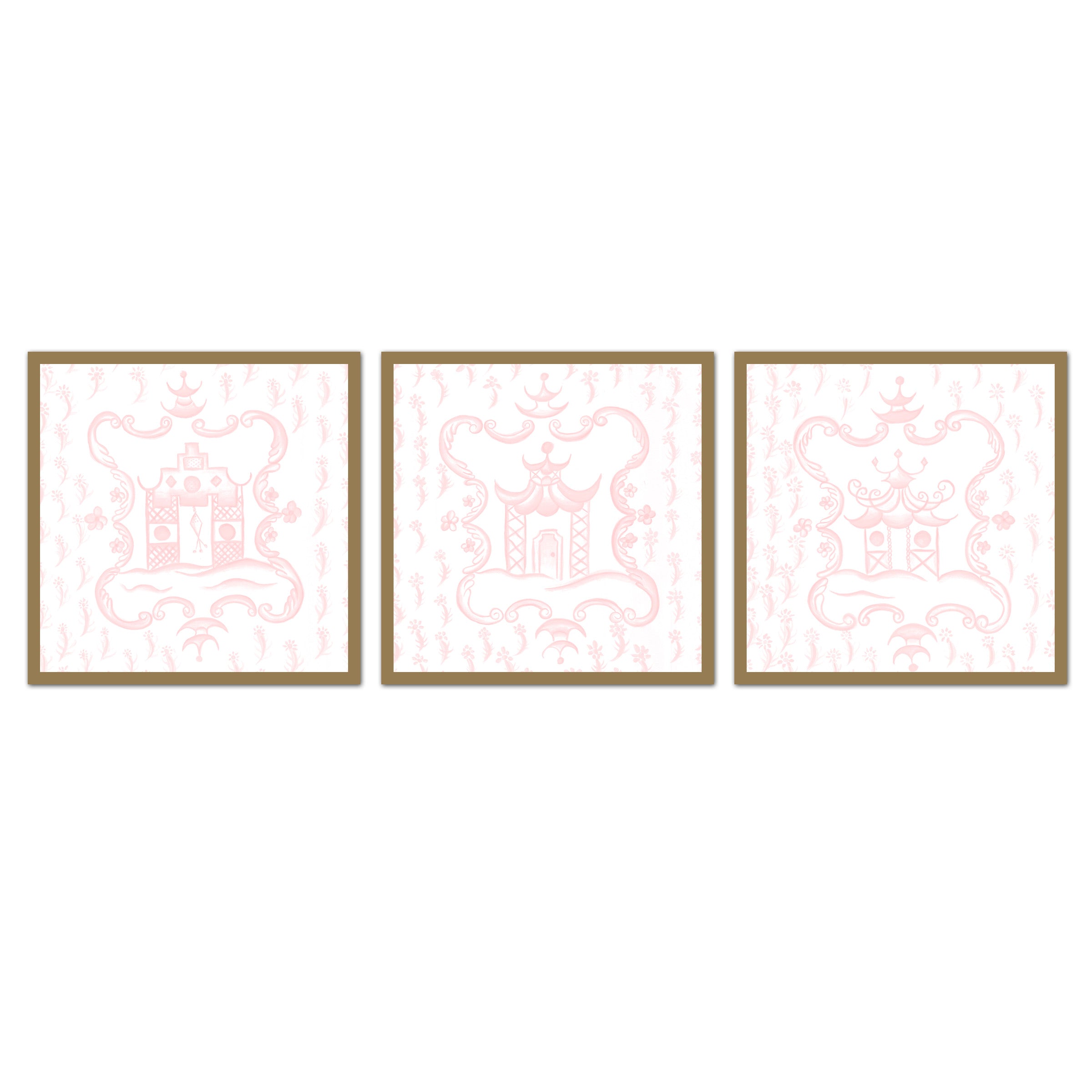 Watercolor Pagoda Trio by Oh So Lovingly