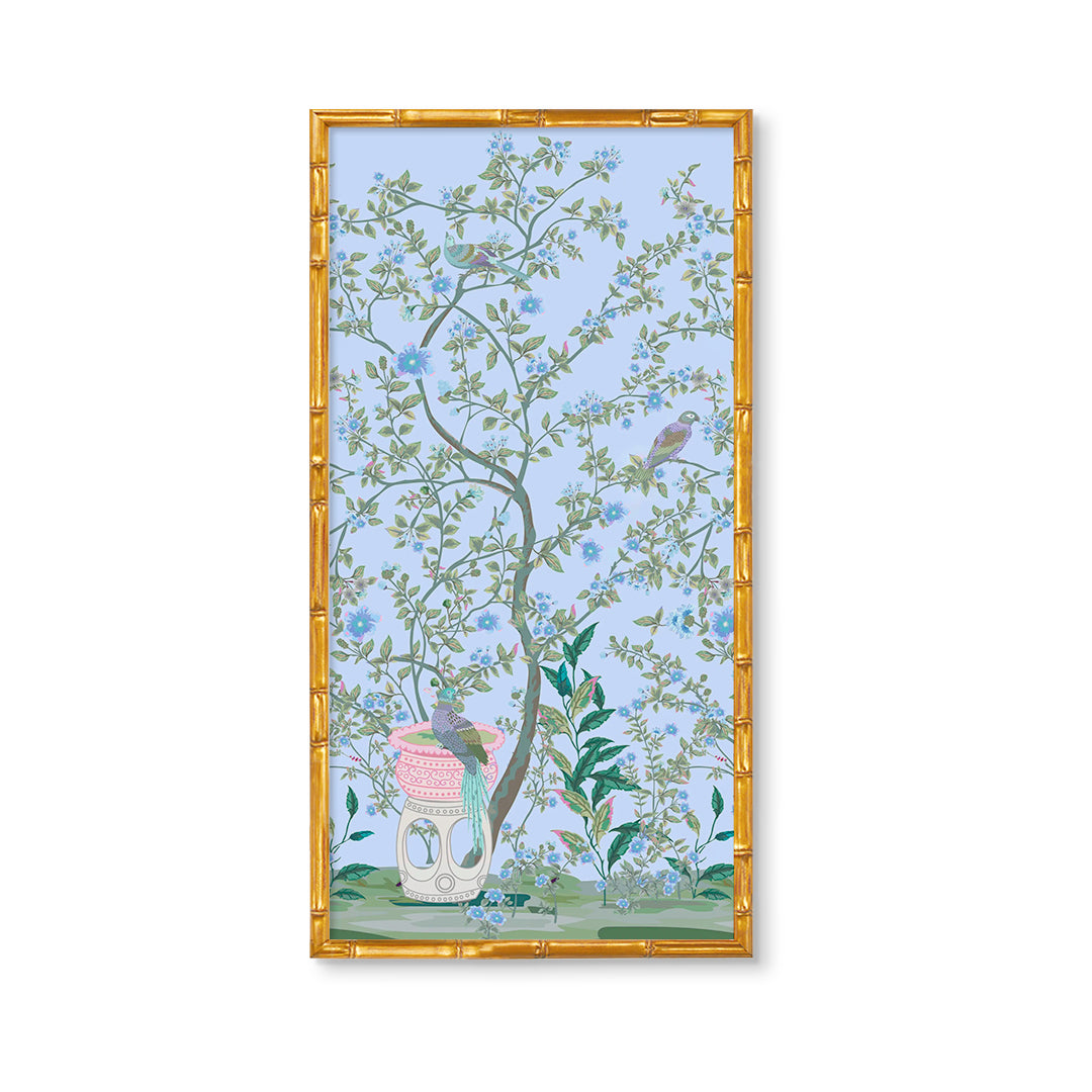 Sitting Bird Chinoiserie Single Panel | Large Bird Mural – Urban