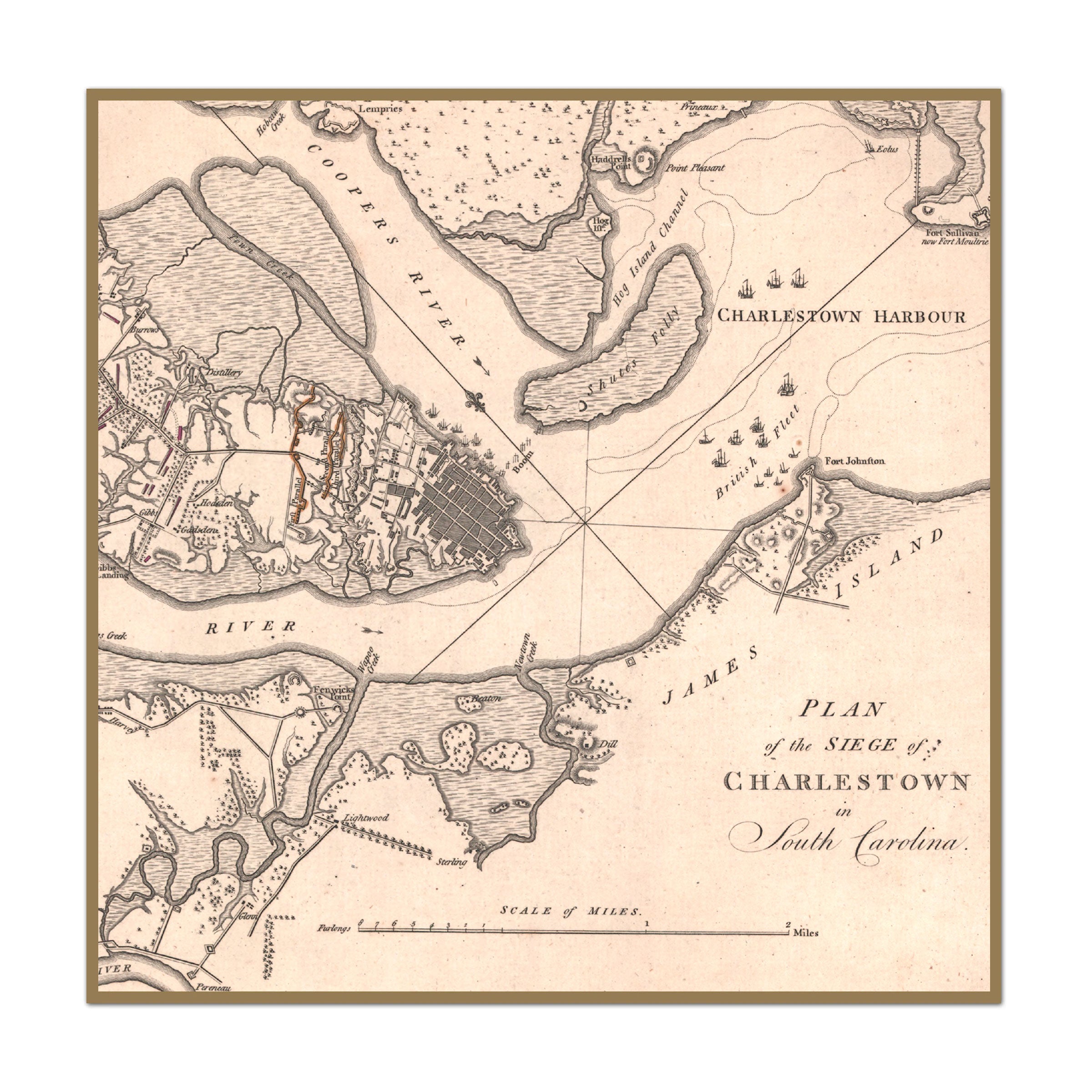 Vintage Charleston Map