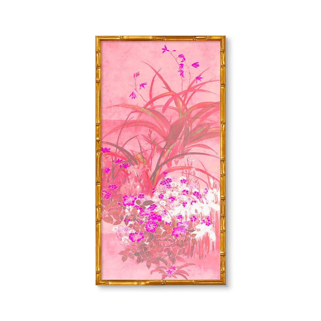 Vintage Flowers in the Reeds Panel
