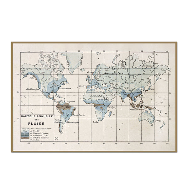 Digital Blue Vintage Atlas World Map Printable Download